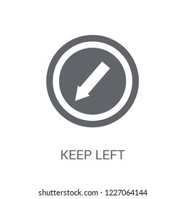 Keep left sign icon. Trendy Keep left sign logo concept on white background from Traffic Signs collection. Suitable for use on web apps, mobile apps and print media.