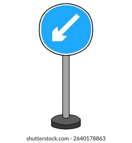 Keep left sign illustration hand drawn isolated vector