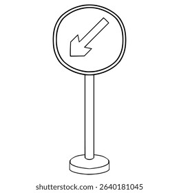 Keep left sign illustration hand drawn outline vector