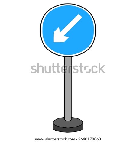 Keep left sign illustration hand drawn isolated vector
