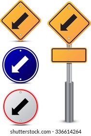 Keep left sign road  isolated on white background. Group of as fish-eye, simple and grunge icons for your design. Vector illustration.