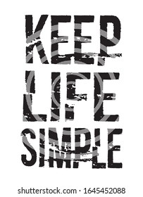 keep life simple typography for print t shirt 