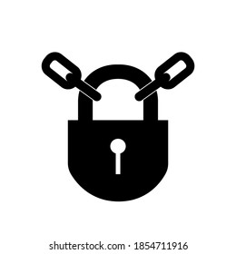 Mantenga Bloqueado El Icono Negro,Ilustración Vectora, Aislado En La Etiqueta De Fondo Blanco. EPS10
