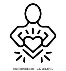 Keep love icon outline vector. Stress mind. Calm health