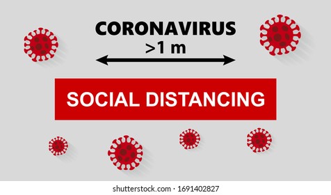 Keep maintenance social distancing. Stop Corona virus disease 2019 pandemic COVID-19, 2019-nCoV. Concept of stop Novel coronavirus outbreak on planet