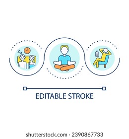 Keep mindfulness loop concept icon. Happiness and wellbeing in life. Mental health improvement abstract idea thin line illustration. Isolated outline drawing. Editable stroke