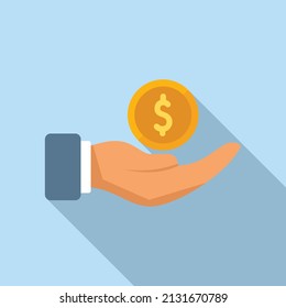 Keep money auction icon flat vector. Business price. Public market