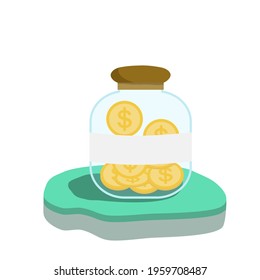 Keep the money in the piggy bank. An area for writing memos. Write down the purpose of saving money.