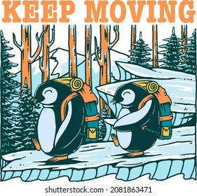 keep moving vector print illustration