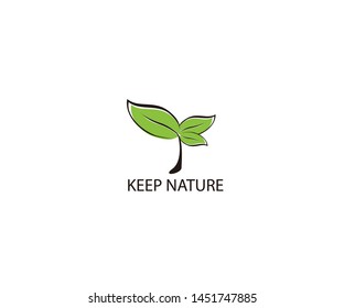 Keep Nature Logo With Leaf Icon