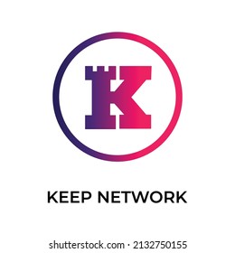Keep Network Cryptocurrency token icon. KEEP token symbol. Cryptocurrency vector icon. Flat Vector illustration - Vector