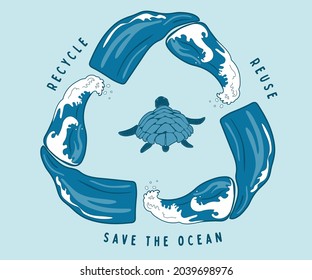 keep the ocean safe vector design