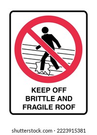  Keep Off Brittle And Fragile Roof - Prohibition Signs- No Smoking  Flammable - Damaged Roof, Fragile, Safety.