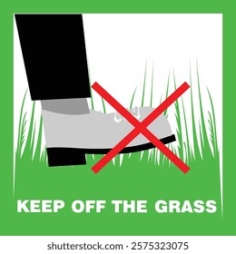 Keep Off The Grass, sign vector
