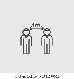 Keep one meter apart vector icon illustration sign