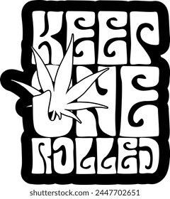 mantenga un Diseño gráfico de Vector negro de marihuana weed laminado y corte el archivo