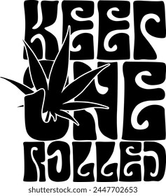 mantenga un Diseño gráfico de Vector negro de marihuana weed laminado y corte el archivo