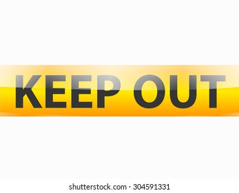 Keep out black text on yellow tapes line