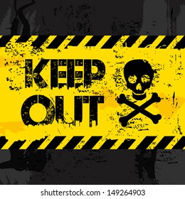 keep out over black background vector illustration 