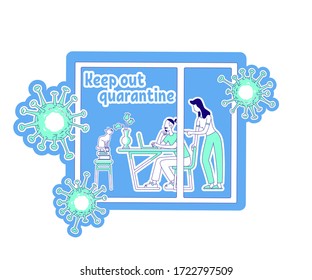 Mantener fuera de cuarentena la ilustración vectorial del concepto de línea delgada