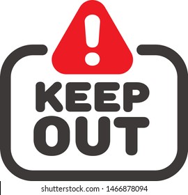 Keep out sign, avoid warning vector icon with exclamation mark road sign