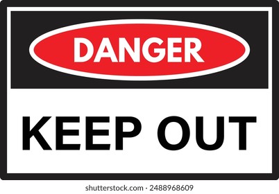 Keep out sign isolated on white background . Hazardous chemical warning sign . Vector