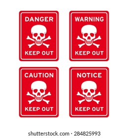 Keep out sign vector set