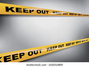 Keep out tapes on gray background vector image