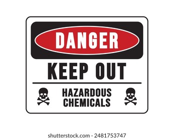 keep out toxic hazardous chemical sign warning vector illustration