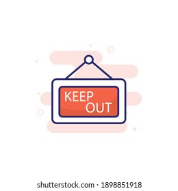 Keep Out vector filled outline icon style illustration. EPS 10 file 