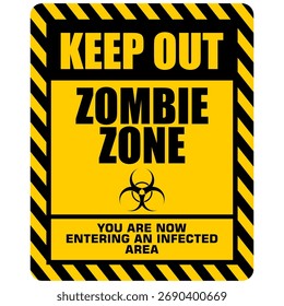 Manténgase fuera, zona de zombis, firmar Vector