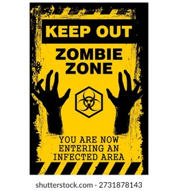 Mantener Fuera, Zombie Zone, firmar Vector