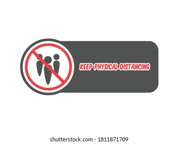 Keep physical distance sign vector good for sign or sticker