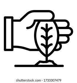 Keep plant growing icon. Outline keep plant growing vector icon for web design isolated on white background
