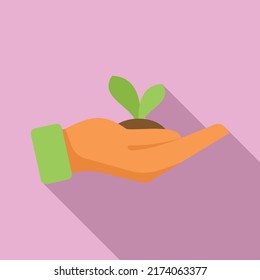 Keep plant icon flat vector. Organic agriculture. Smart harvest