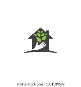 Keep Plants In The House Logo Vector Icon Ilustration 