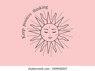 keep positive thinking sun butterflies and daisies positive quote flower design margarita 
mariposa
stationery,mug,t shirt,phone case fashion slogan  style spring summer sticker and etc fashion design