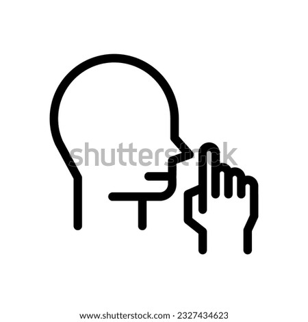 keep quiet line icon illustration vector graphic. Simple element illustration vector graphic, suitable for app, websites, and presentations isolated on white background