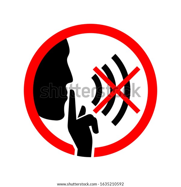 Keep Quiet Sign Human Silhouette Shhh Stock Vector (Royalty Free ...