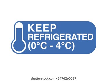 keep refrigerated icon seal,stamp,with thermometer