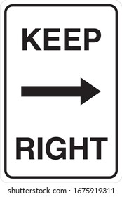 Keep Right Arrow Sign Board