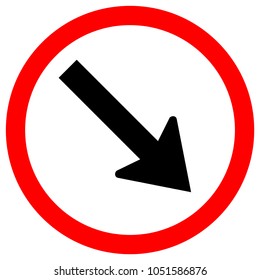 Keep Right by The Arrow Red Circle Traffic Road Sign,Vector Illustration, Isolate On White Background Label. EPS10