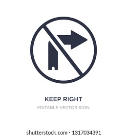 keep right icon on white background. Simple element illustration from Signs concept. keep right icon symbol design.