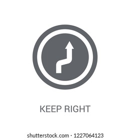 Keep right sign icon. Trendy Keep right sign logo concept on white background from Traffic Signs collection. Suitable for use on web apps, mobile apps and print media.