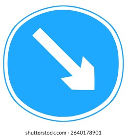 Keep right sign illustration hand drawn isolated vector