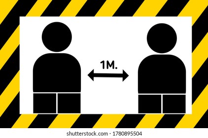 Keep Safe Distance 1m 1 Metre Stock Vector (Royalty Free) 1780895504 ...