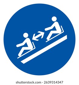 Keep a Safe Distance Between Sleds Symbol Sign, Vector Illustration, Isolated On White Background Label. EPS10