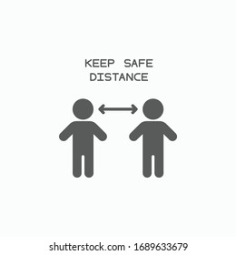 keep safe distance icon, social distancing vector