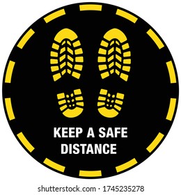 Keep a Safe distance Round Sticker, Covid-19 Safety Floor Sticker for Corporate office, Corona Health care poster for School, Colleges, shops, hotels, society, malls, theaters