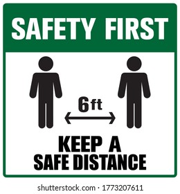Keep a safe distance sign